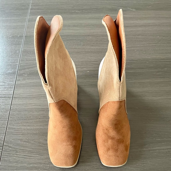 Chestnut Color Block Suede Boot - Picture 8 of 16